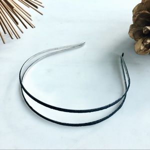 Vintage black glitter dual headband